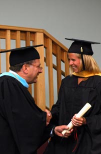 Student receives degree.
