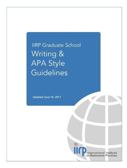 IIRP APA Writing Guide cover