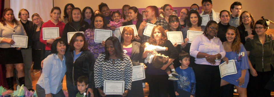 Baby College participants celebrate completion of the program.