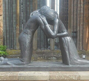 Reconciliation statue by Josefina de Vasconcellos, in St. Michael's Cathedral, Coventry, UK