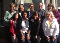 IIRP's Mary Jo Hebling (back left) with Sam and the rest of the group who participated in "Restorative Responses to Grief, Trauma & Adversity"