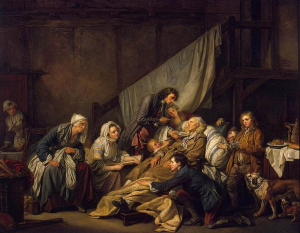 "Filial Piety" by Jean-Baptiste Greuze (1763) illustrates the atmosphere of Habermas's "lifeworld"