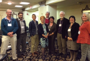 Vidia Negrea (4th from right) and others who met during the 19th IIRP World Conference to discuss ways to address the refugee crisis in Europe.