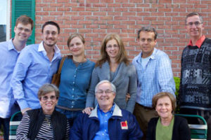 Sandy and Harry Strachan (front left and center), founders of the Strachan Family Foundation, are pictured with board members (including family) and executive director Miguel Tello (back right)